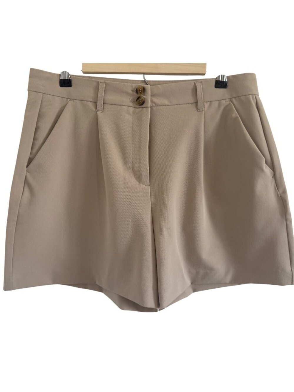 Nautica‎ Women’s 10 Tan Pleated Tailored Shorts Stretch Soft Neutral Classic
